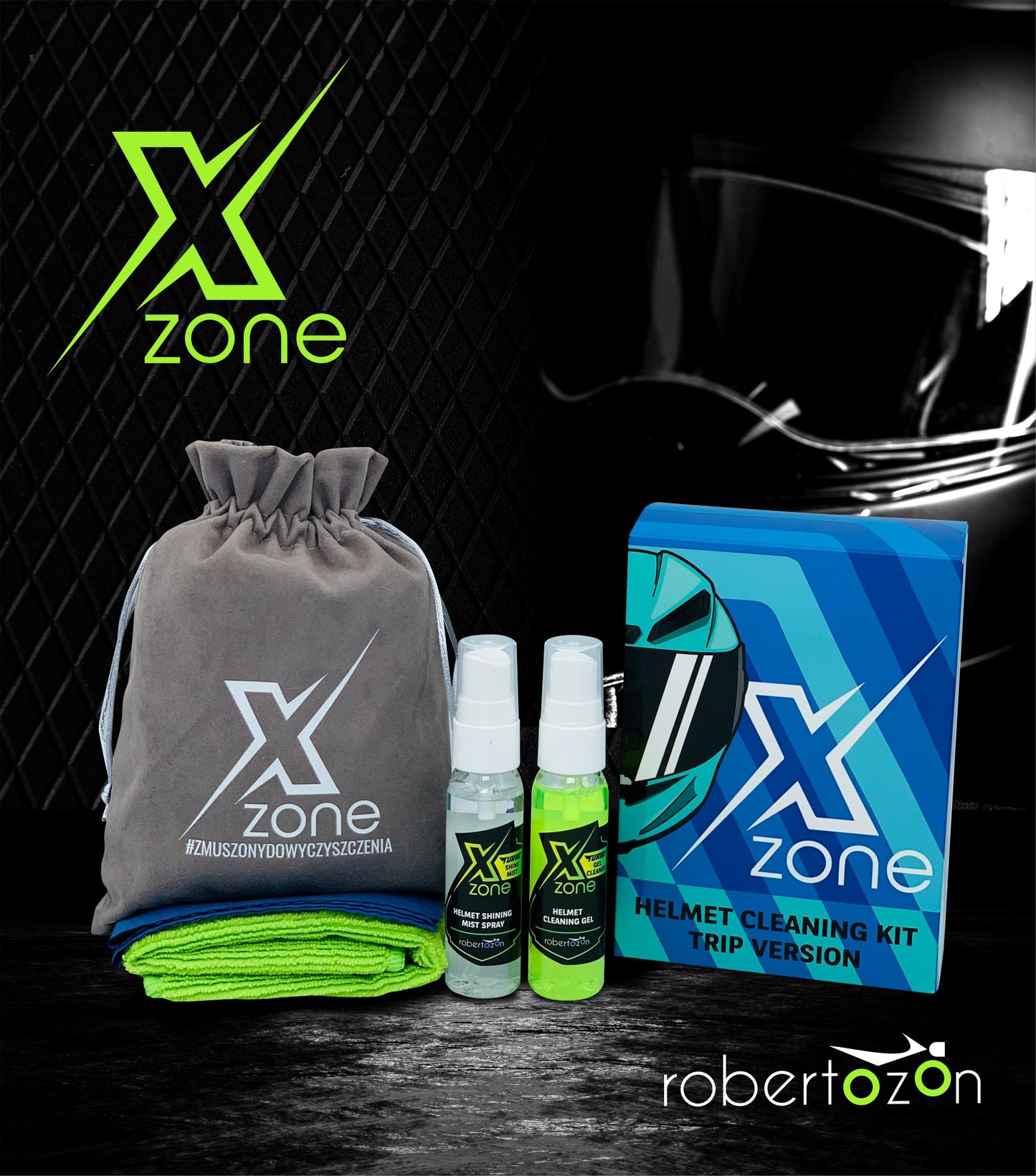 Helmet Cleaning Kit - trip version - Xzone 60ml