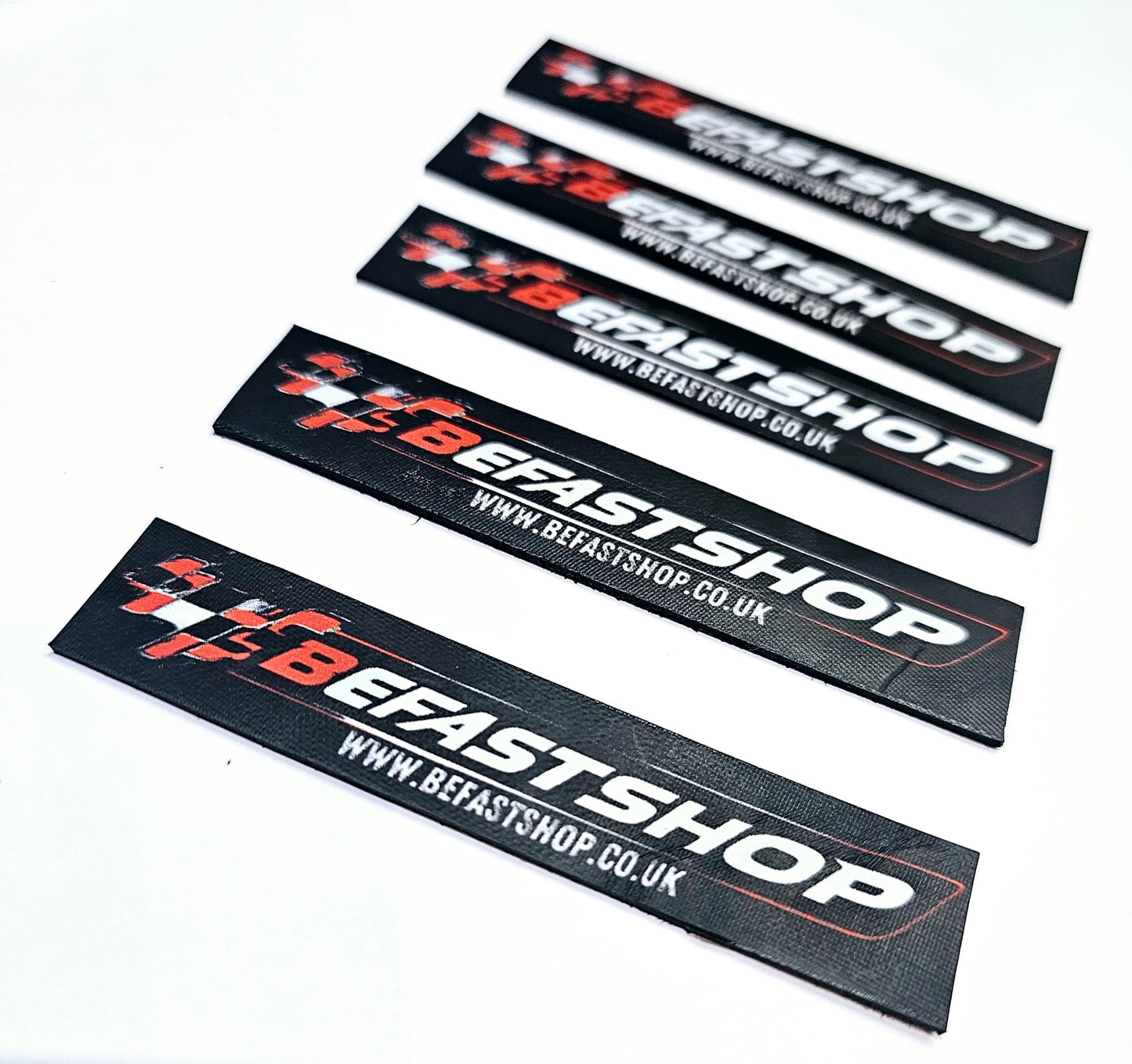 2 x BE FAST SHOP Race Leather Patches - ready to sew - free of charge