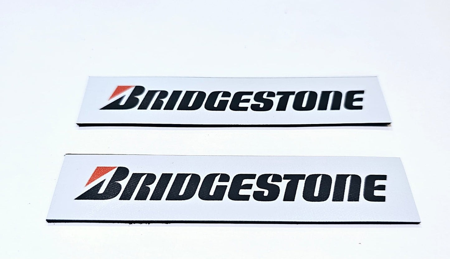 2 x BRIDGESTONE Race Leather Patches - ready to sew