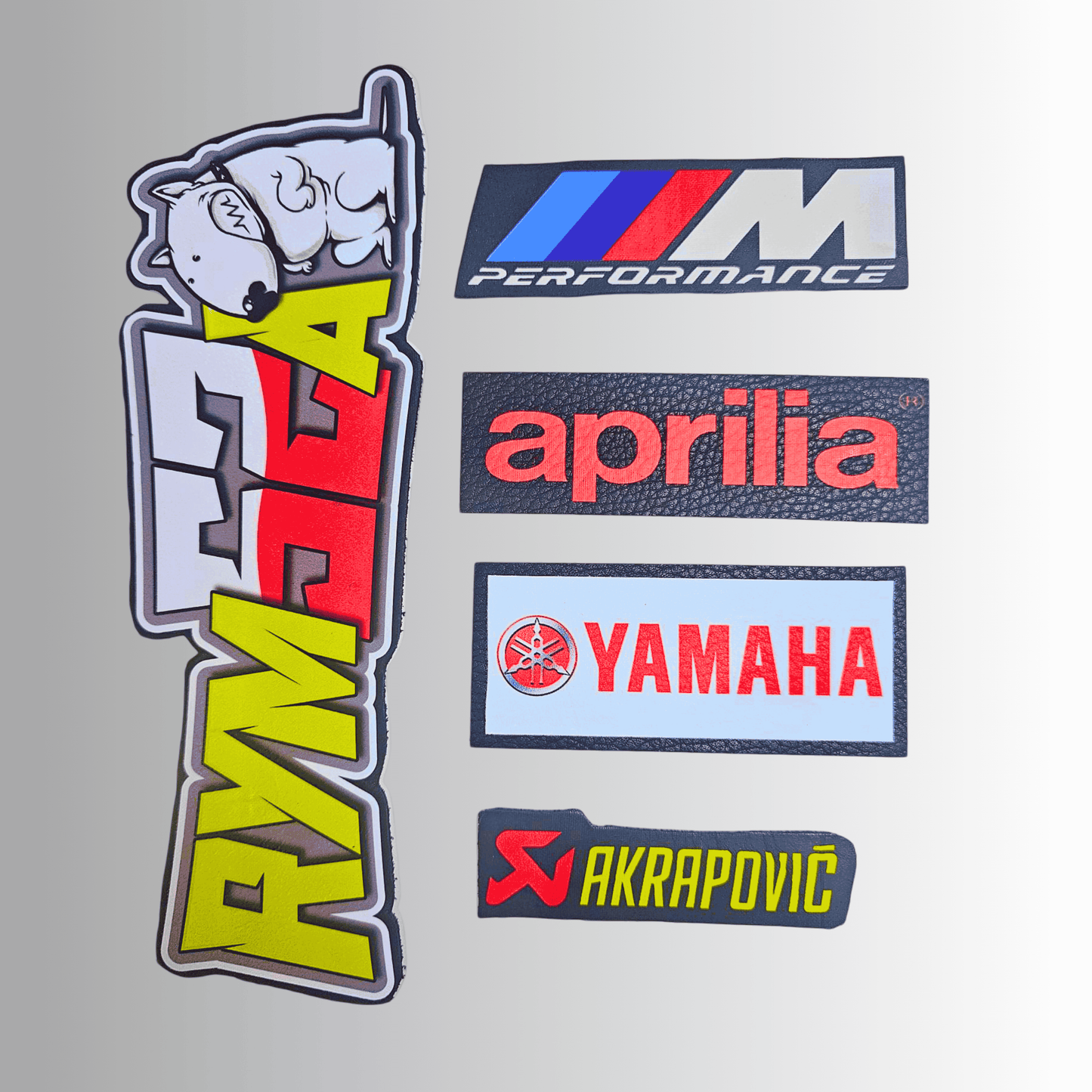 SET 5 x personalised logo patches ( 1 Large + 4 small )