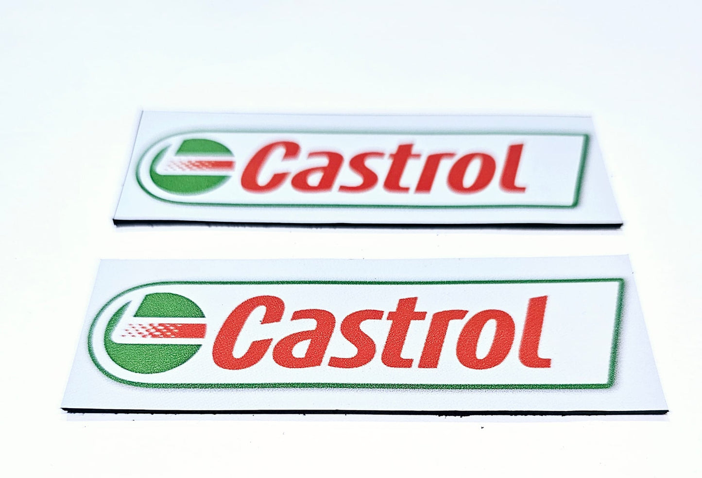 2 x CASTROL  Race Leather  Patches  - ready to sew
