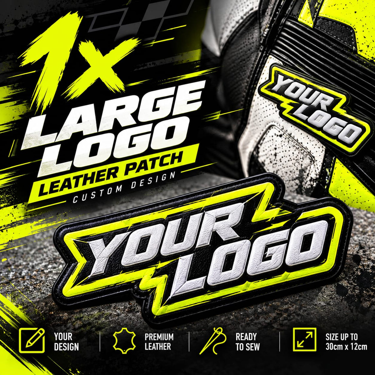 1 x Large personalised logo patches