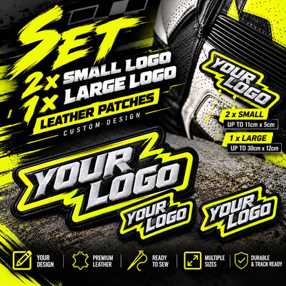 SET  5 x   personalised logo patches          (  1  Large  + 4 small )