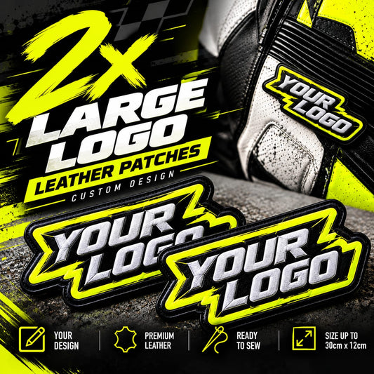 2 x Large personalised logo patches